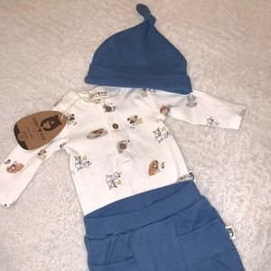 🐻 NWT Rabbit & Bear 3-Piece baby set- waffle knit